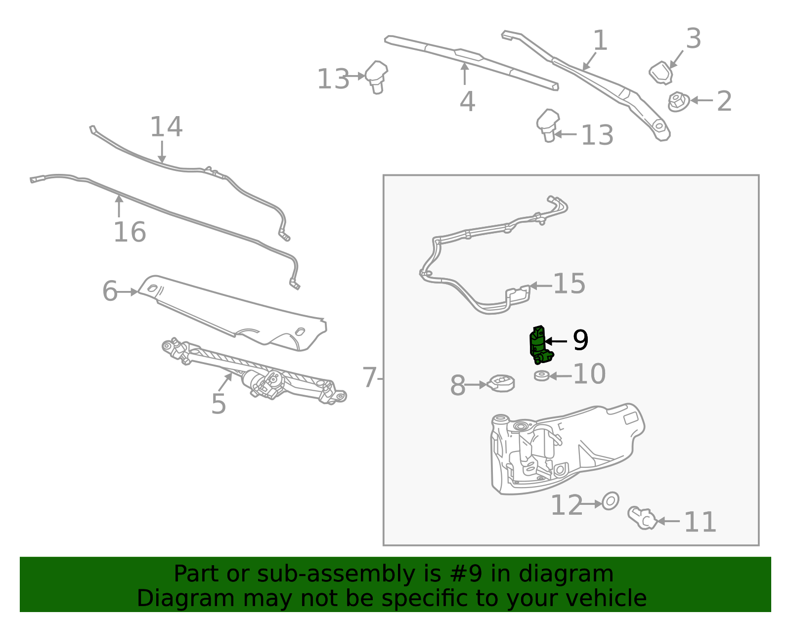 84801575 Windshield Washer Pump - Front Washer Pump For 2021-2023 Cadillac, Chevy, GMC Models