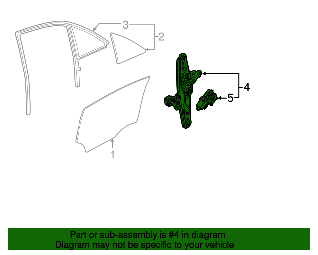 thumbnail image 2 of OEM GM 15643720 Power Window Regulator - Rear Passenger Side For 92-00 GM Trucks (Includes Motor) 2 of 5