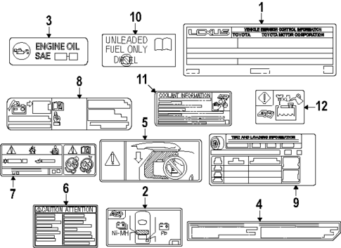 Labels for 2024 Lexus TX550h+ | OEM Vehicle Parts