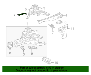 253-628-05-00 - Fender Apron Reinforcement Bracket 2016 Mercedes-Benz ...