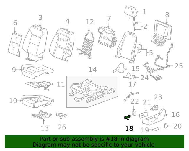 2020-2024 GM Seat Switch 85667459 | GMPartsDirect.com