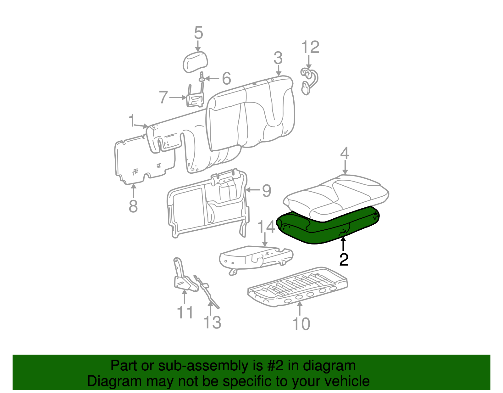 Pad, R/Seat Cushion - GM (88938506)