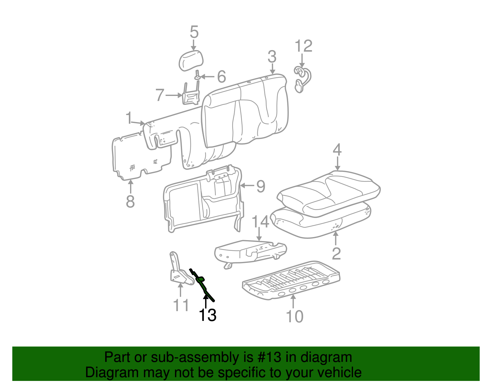 Driver Side Seat Adjustment Cable - GM (88941536)