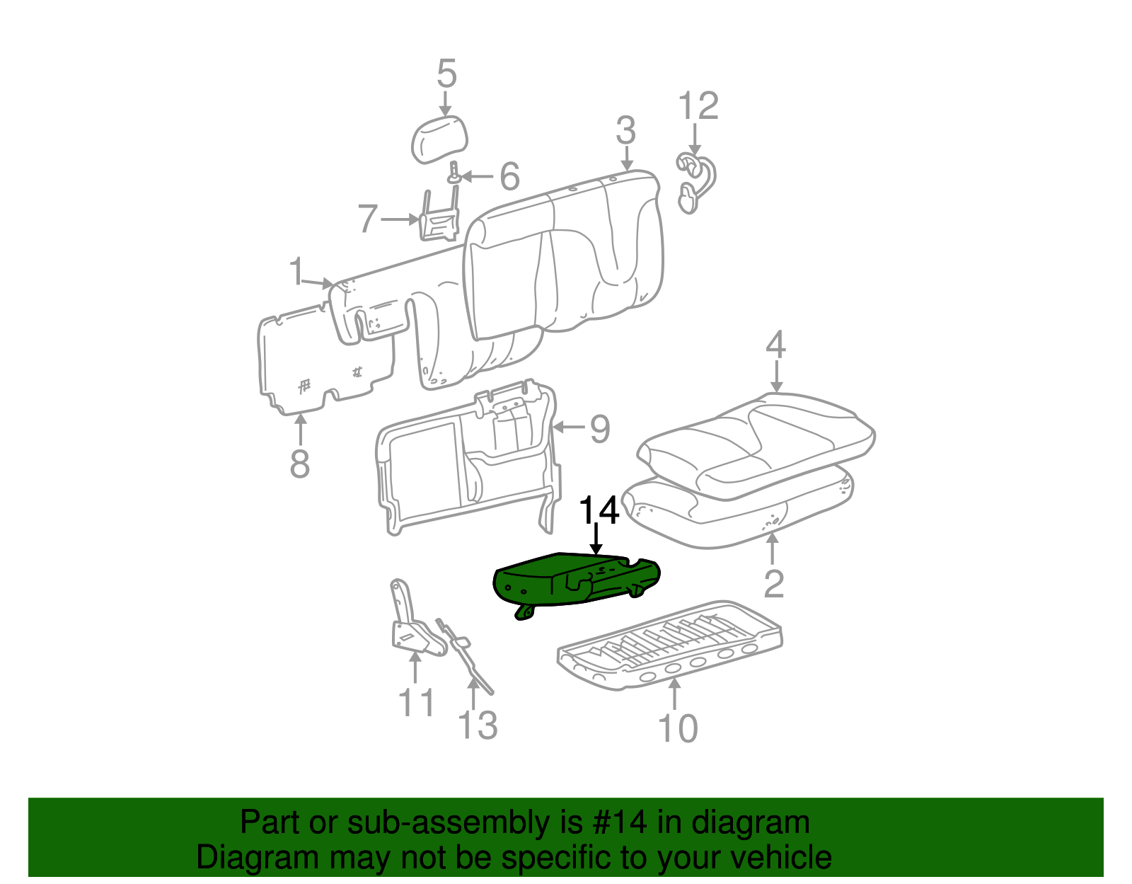 Armrest Assembly, R/Seat *Graphite - GM (88938516)