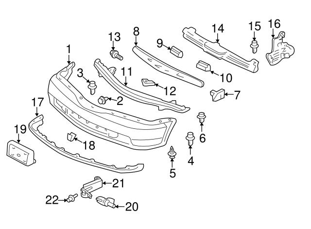 Evan-Fischer Front Bumper Absorber For 2004-2008 Acura TL (71170-SEP-A02 / AC1070120)