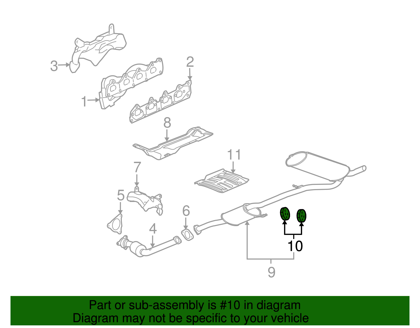 Insulator Assembly, Exhaust Rear Muffler - GM (10112049)