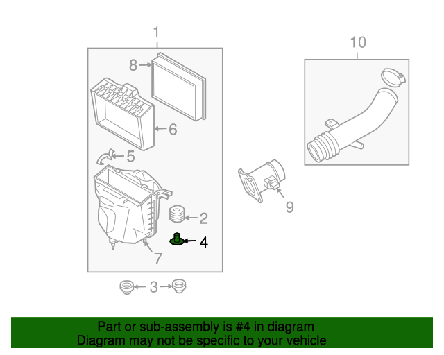 20002015 Nissan Air Cleaner Assembly Retainer 16566JG30B Nissan