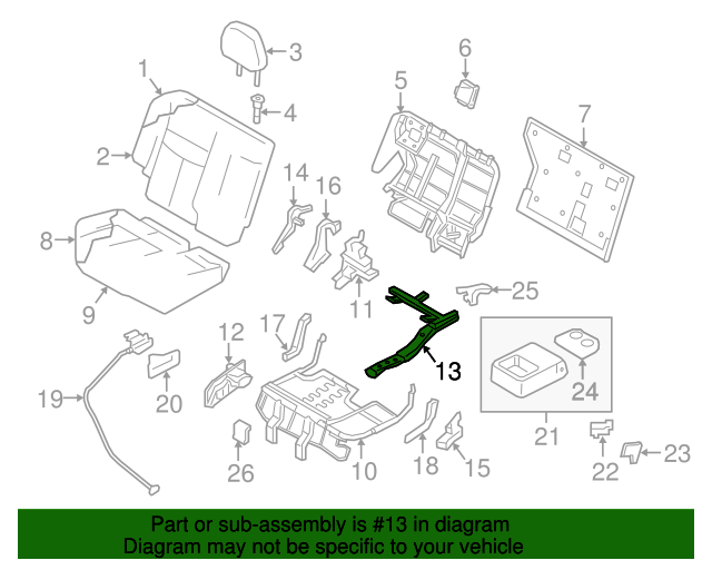 20152020 Nissan Murano Seat Frame Bracket 883425AB5A