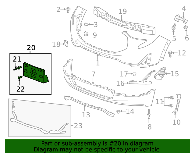 20182020 GMC Terrain OEM NEW 20182020 GM GMC Terrain License Bracket