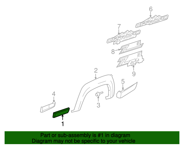 20042012 GM Side Molding Passenger Side (RH) 15218564