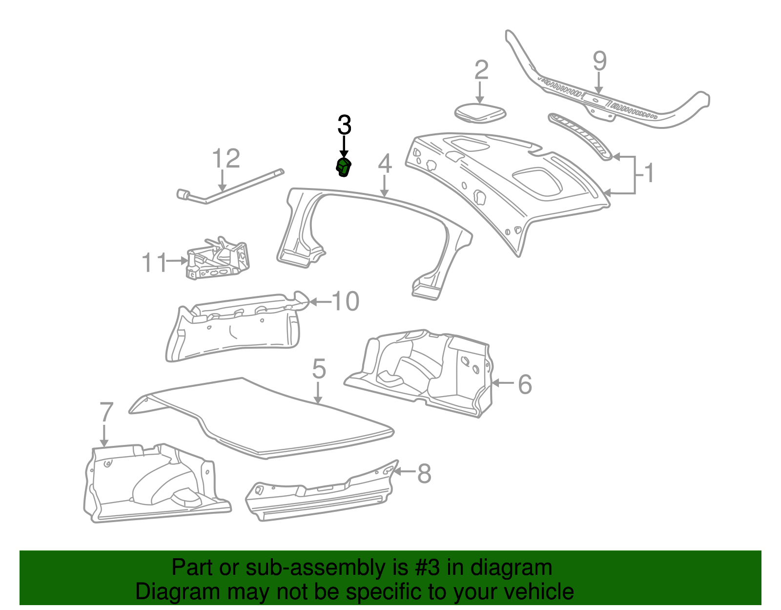 Latch Cover - Ford (XW4Z-5463874-AAA)