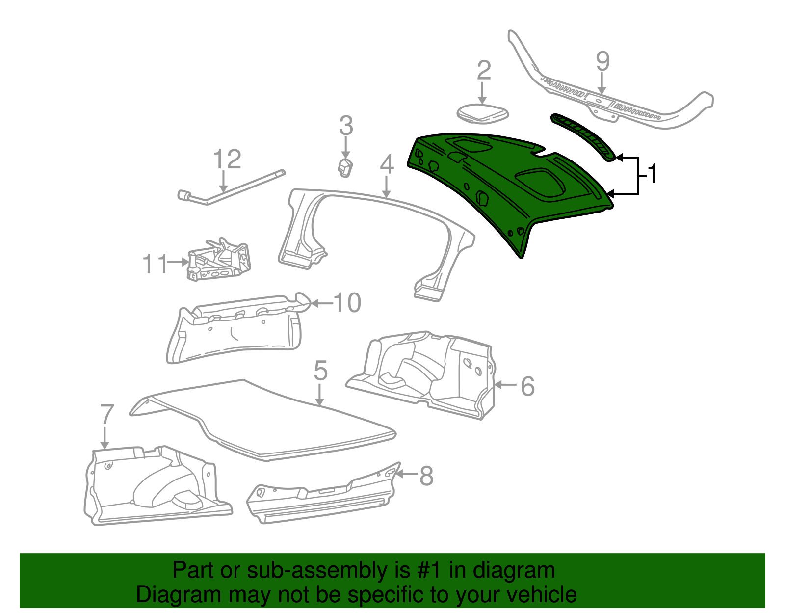 Package Tray - Ford (YW4Z-5446668-BAD)