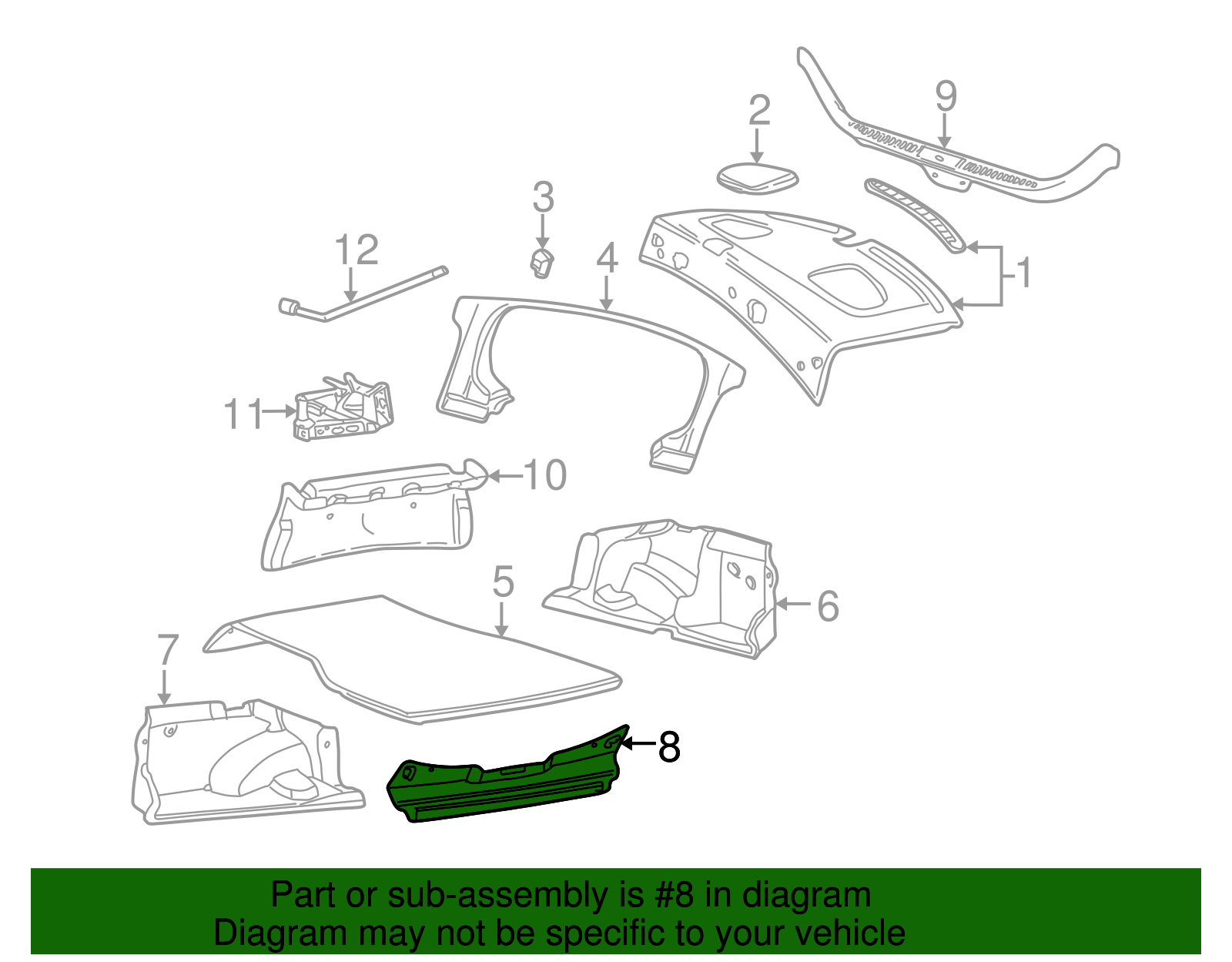 Rear Trim Panel - Ford (XW4Z-5440374-AAA)