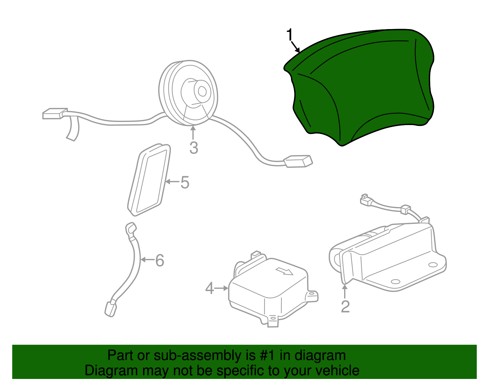 Driver Air Bag - Buick (25734163)