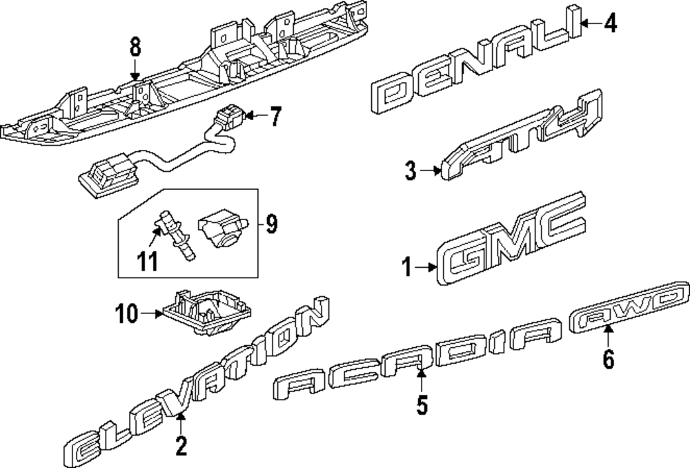Rearview Driver Information Camera Bracket - GM (84362925)