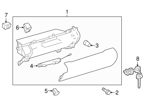 55560-06110-C0 - Glove Box Latch - 2012-2017 Toyota Camry OEM Genuine