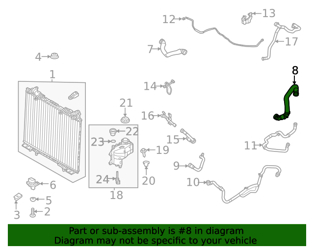 Genuine OEM Lower Hose Part# LR146758 Fits 2020-2023 Land Rover 