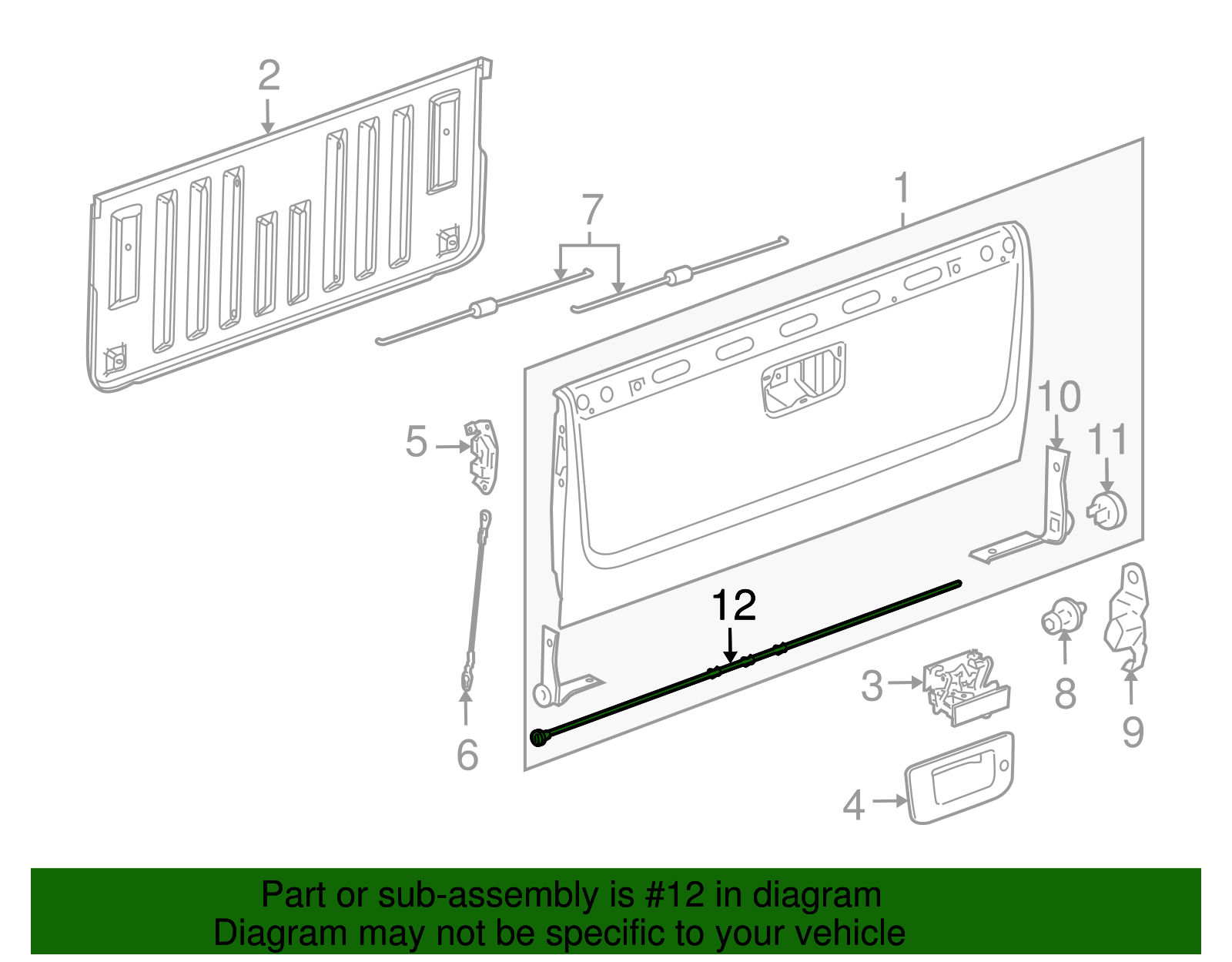 Tailgate Torque Rod - GM (94722080)