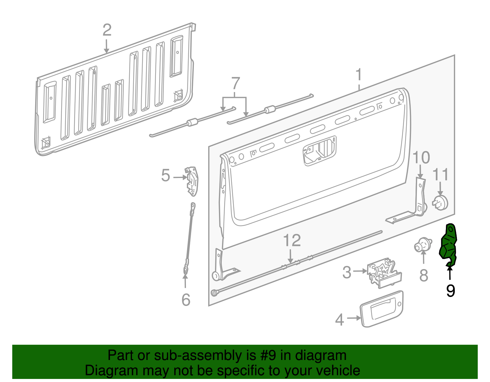 Tailgate Hinge - GM (15206081)