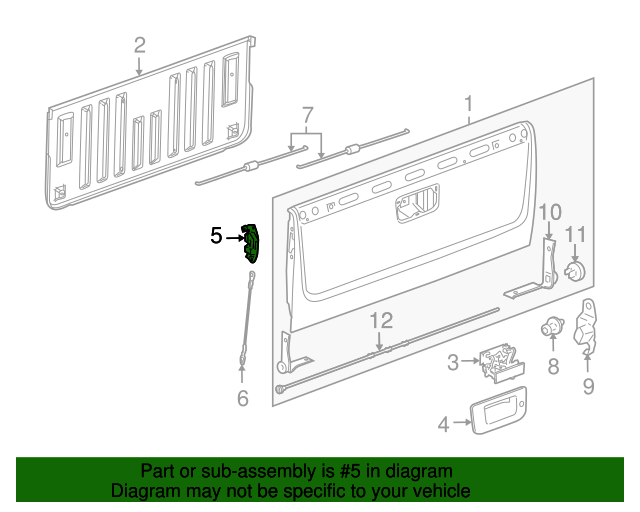 20072019 GM Tailgate Latch Assembly 23158822 GM