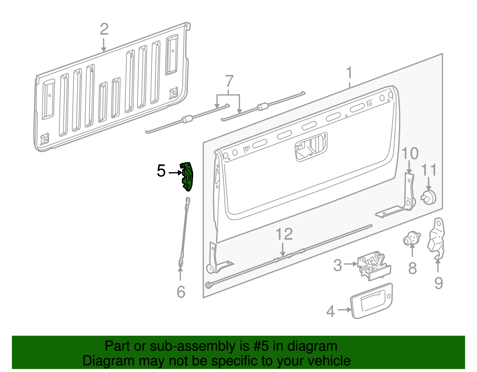 Tailgate Latch Assembly - GM (23158822)