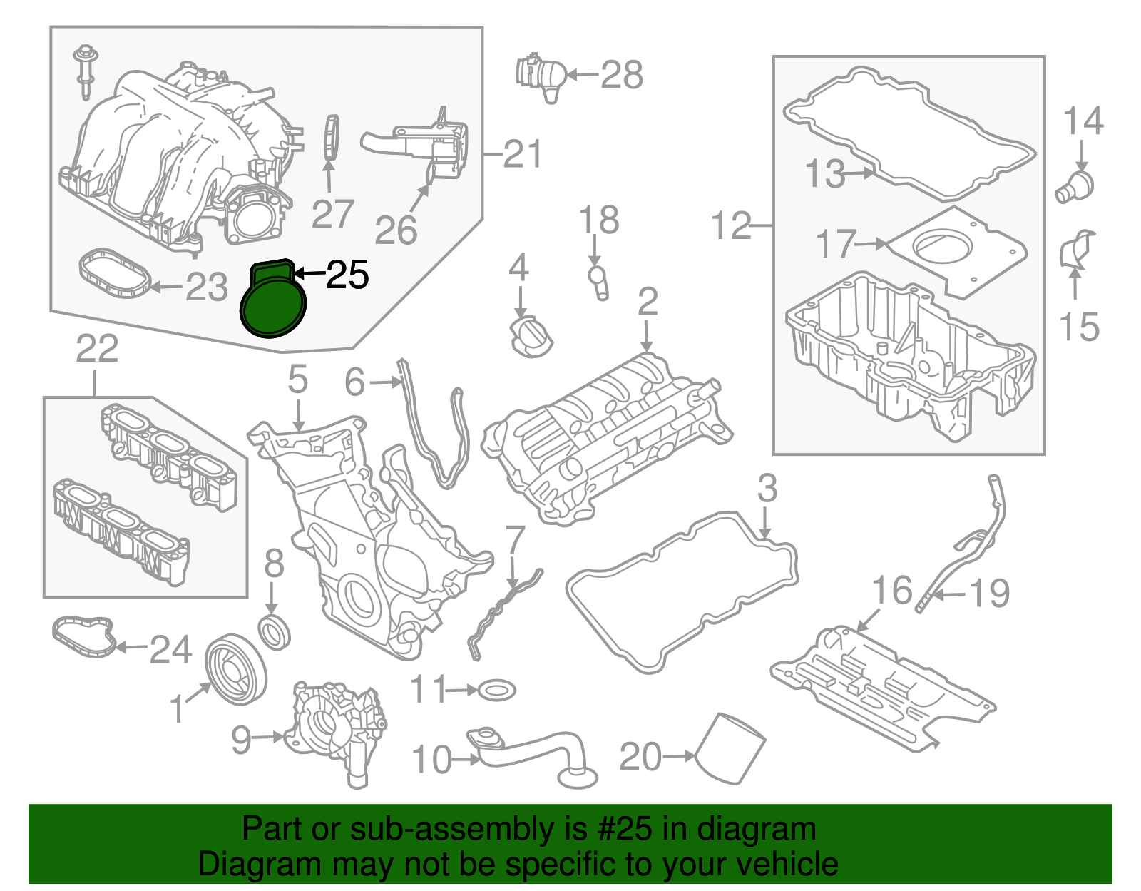 Fuel Injection Throttle Body Mounting Gasket - Ford (YF1Z-9E936-AA)