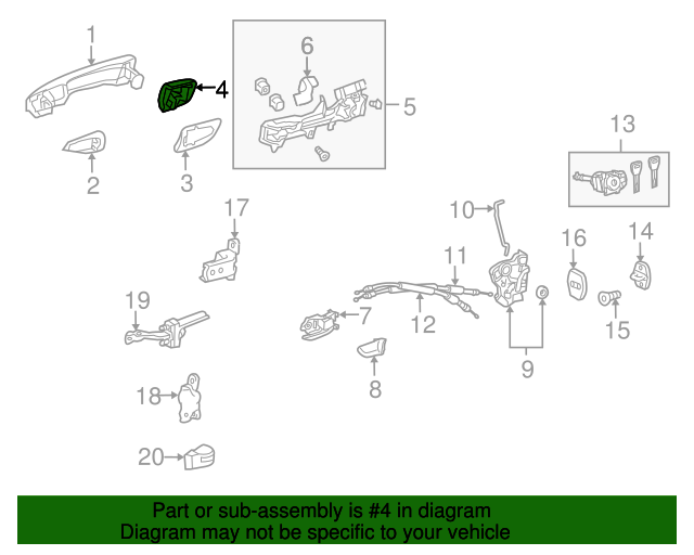 2010-2013 Lexus Handle Cover 69218-48020-C1 | OEM Parts Online