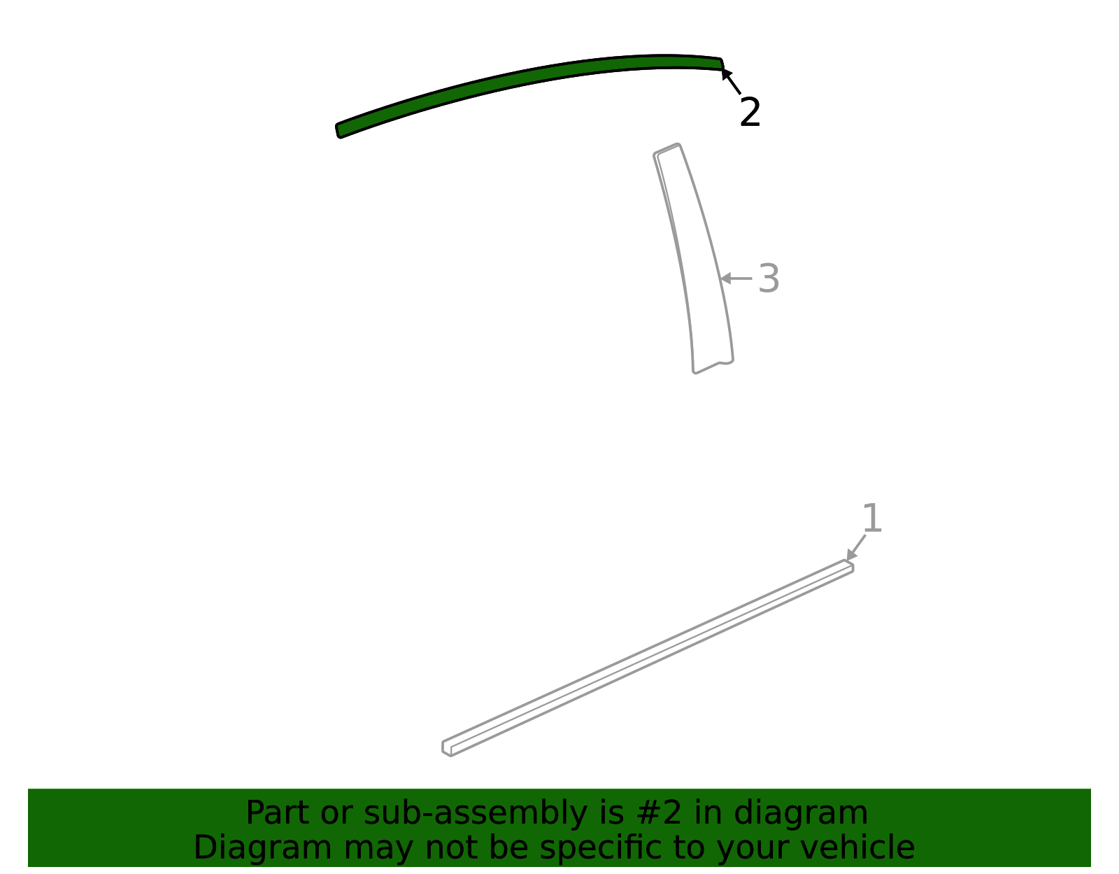 Rear Passenger Side Door Window Upper Reveal Molding - GM (84028382)