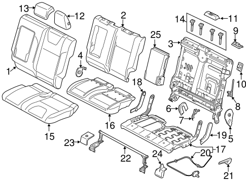 Rear Seat Components for 2013 Ford Escape #0