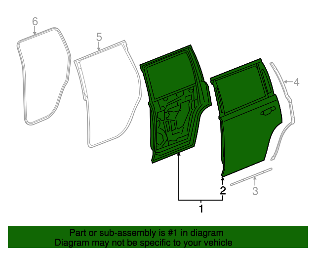 20152020 GM Rear Driver Side Door 84253581 GM