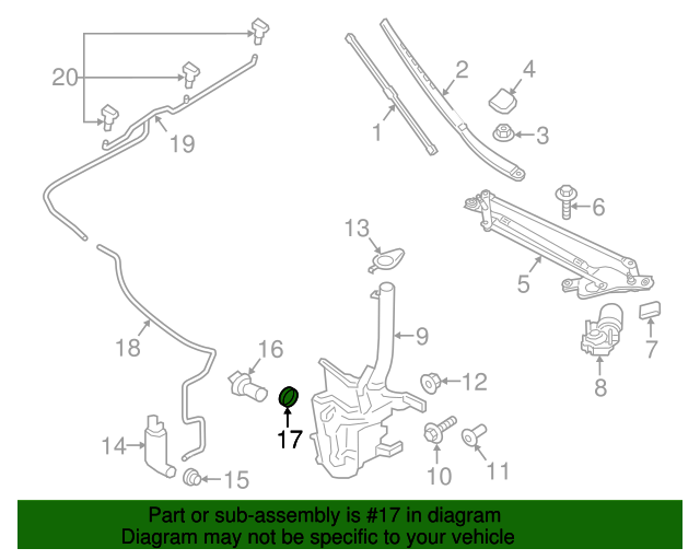 2013-2014 Lincoln MKZ Level Sensor Grommet DP5Z-16K624-A | QuirkParts
