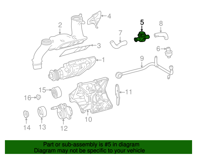 19992004 MercedesBenz Secondary Air Injection Pump Check Valve 002