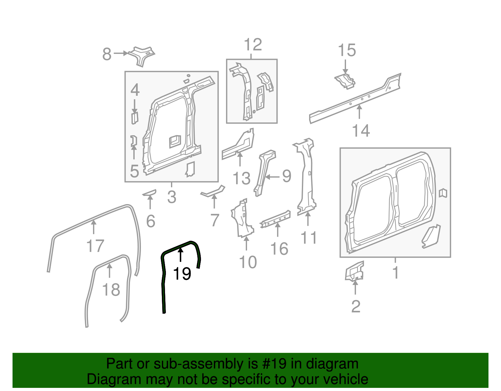 Weatherstrip Assembly-Rear S/D Auxiliary - GM (93355101)