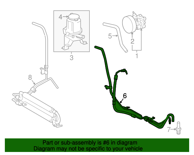 4441004280 Power Steering Pressure Hose 20162023 Toyota