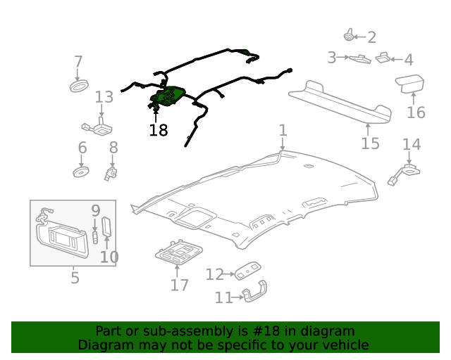 20202021 Cadillac CT5 Roof Wiring Harness 84716224