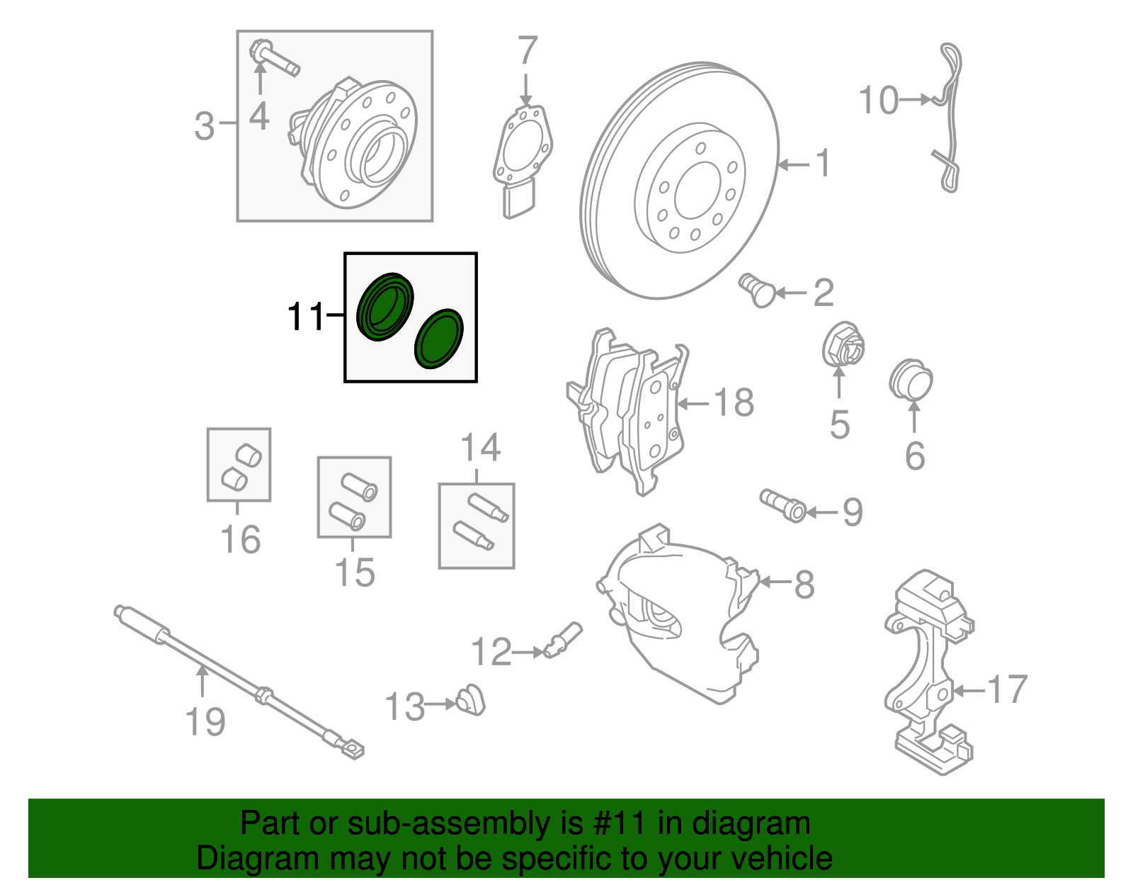 Front Brake Cylinder Piston Seal Kit - GM (90540169)