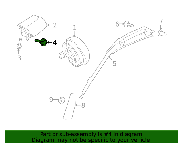 0009908708 - Instrument Panel Air Bag Bolt 2019-2024 Mercedes-Benz 