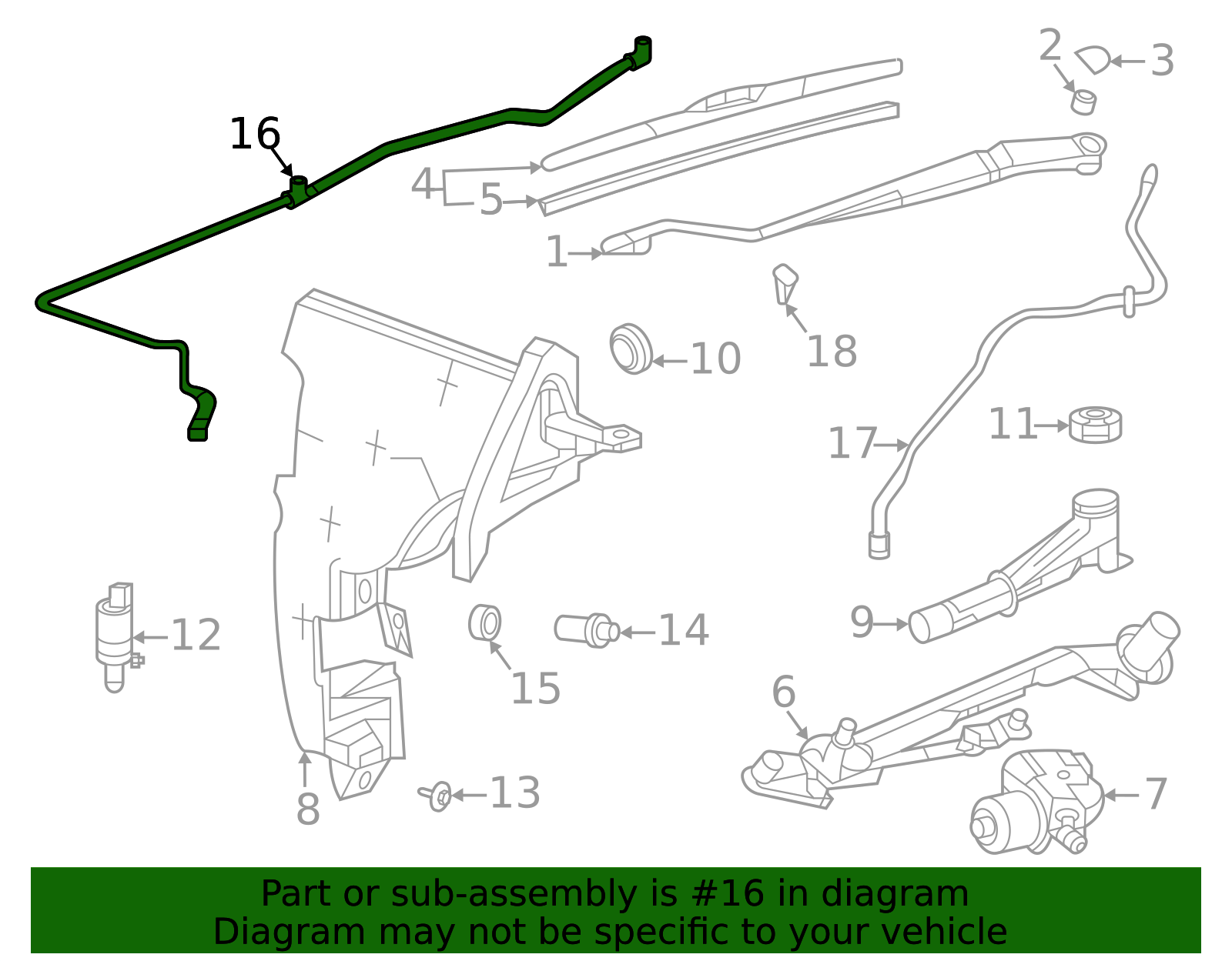 Windshield Washer Nozzle Hose - GM (84031078)