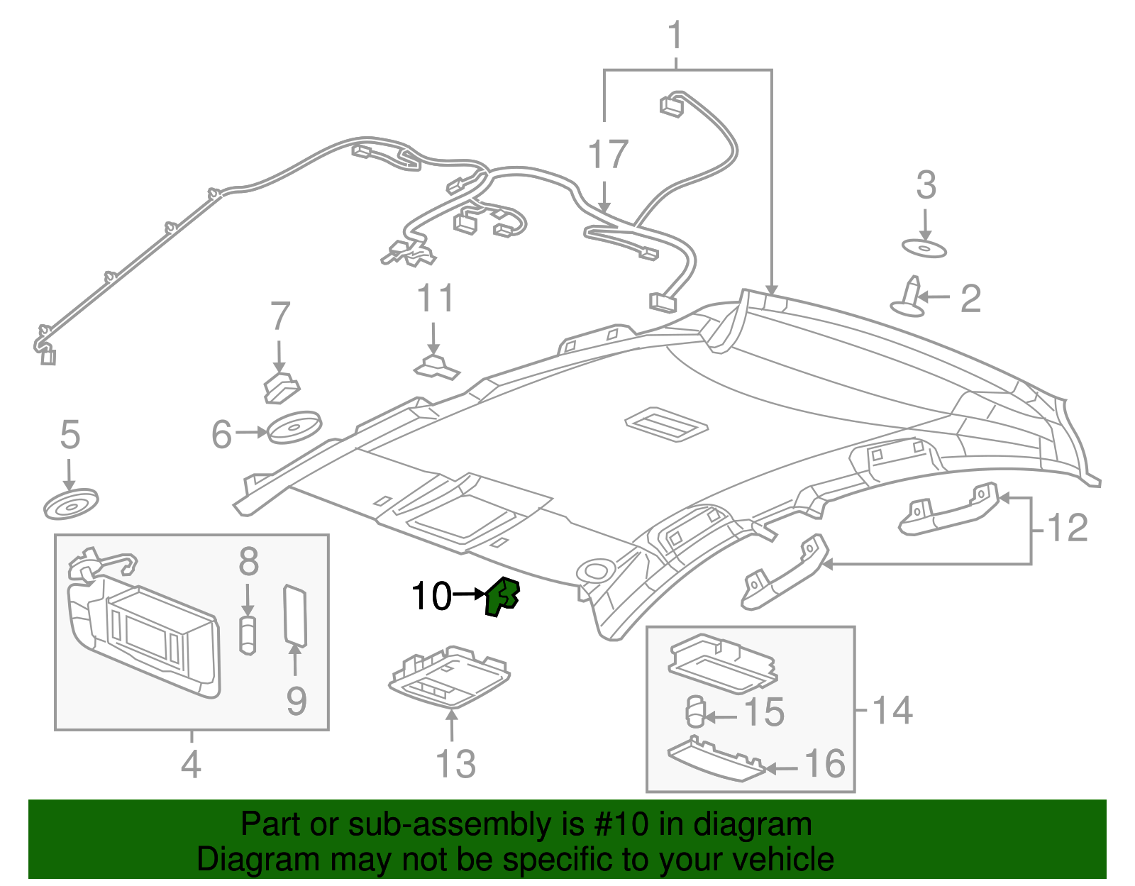 Light Neutral Sun Visor Support - GM (95994976)