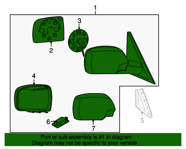 2003-2004 Land Rover Range Rover Mirror Assembly CRB001842PUY ...