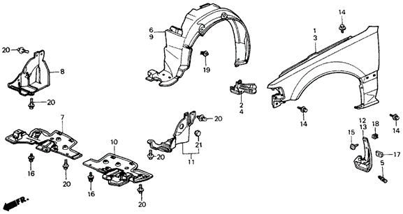 Front Fender for 1990 Honda Civic #1