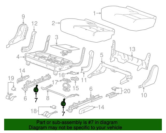 2020-2022 Cadillac XT5 Seat Track Spring 84684107 | GMPartsDirect.com