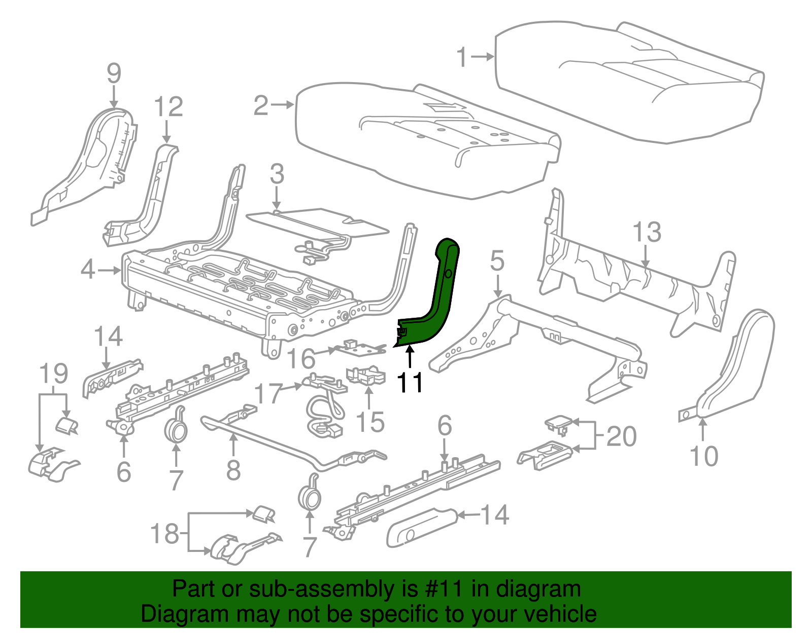 Light Wheat Rear Passenger Side Seat Inner Hinge Finish Cover - GM (84087727)