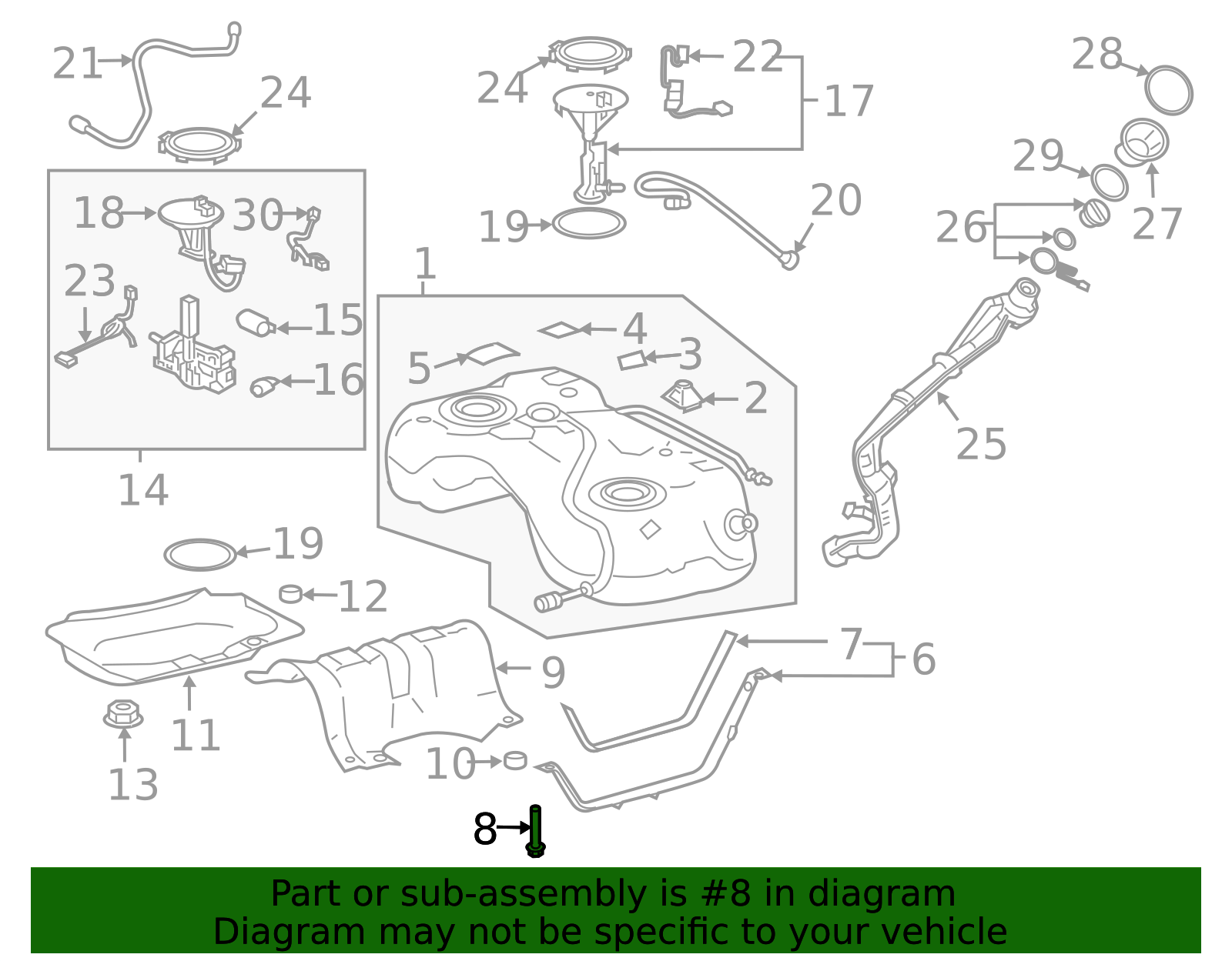 Tank Strap Bolt - Toyota (90119-10A05)