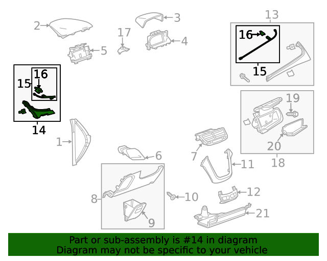 20132016 Buick Encore Koto Cinnamon Wood Driver Side Instrument Panel