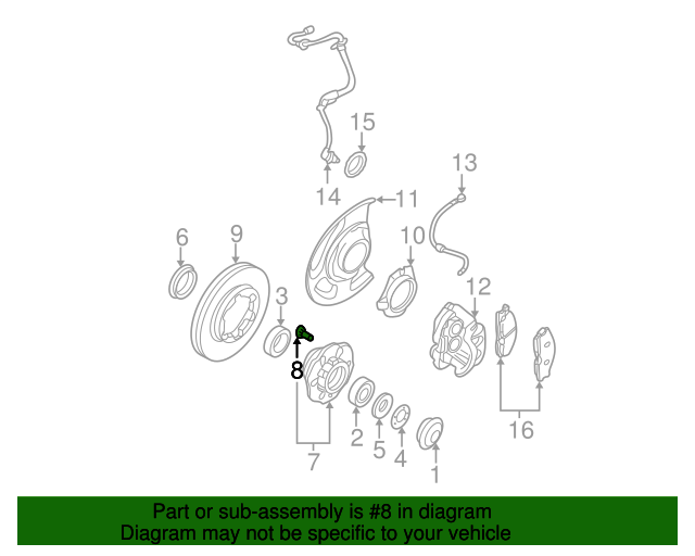 19962004 Nissan Hub Assembly Bolt 4022222001 Nissan Parts Plus