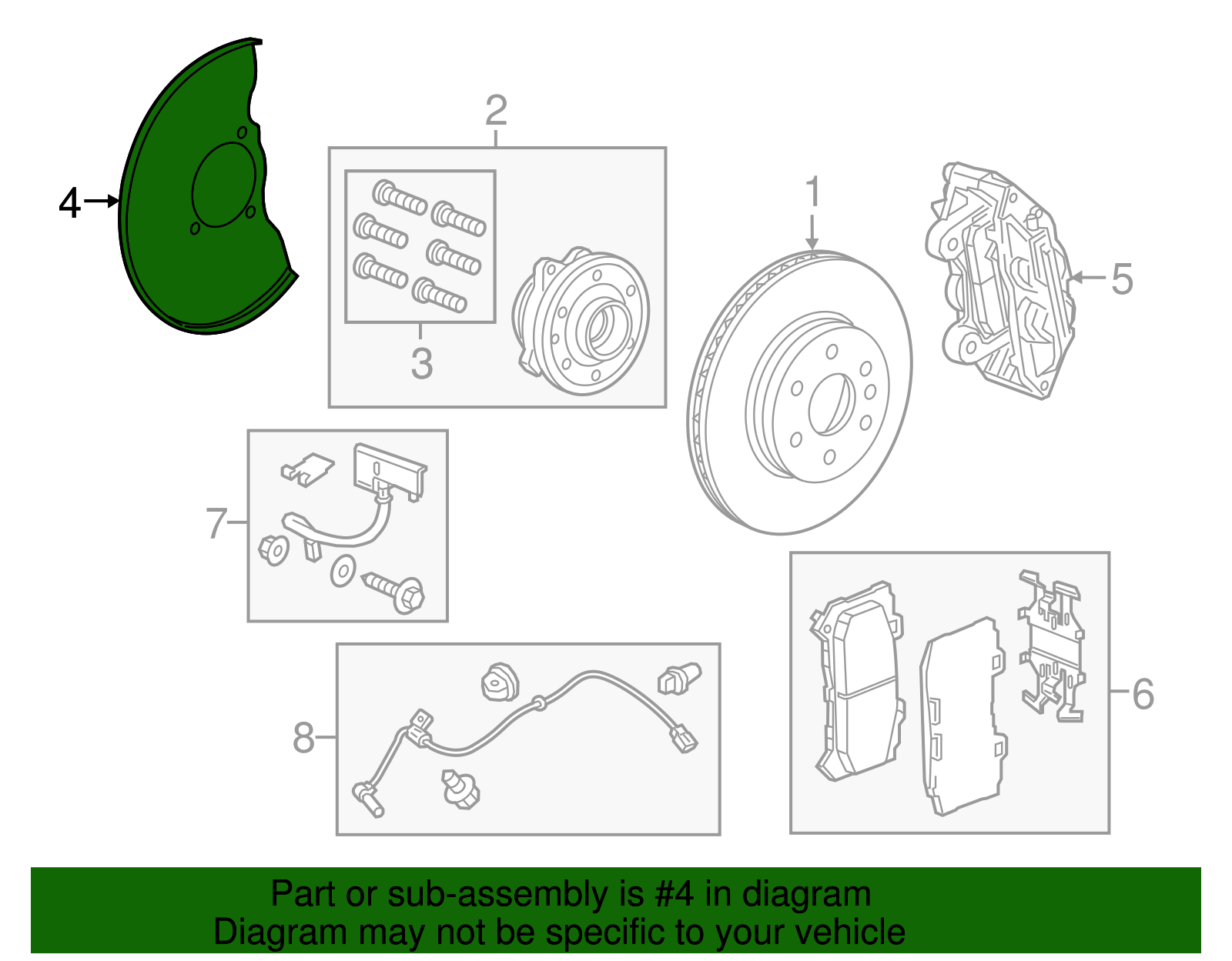Front Driver Side Brake Shield - GM (84460065)