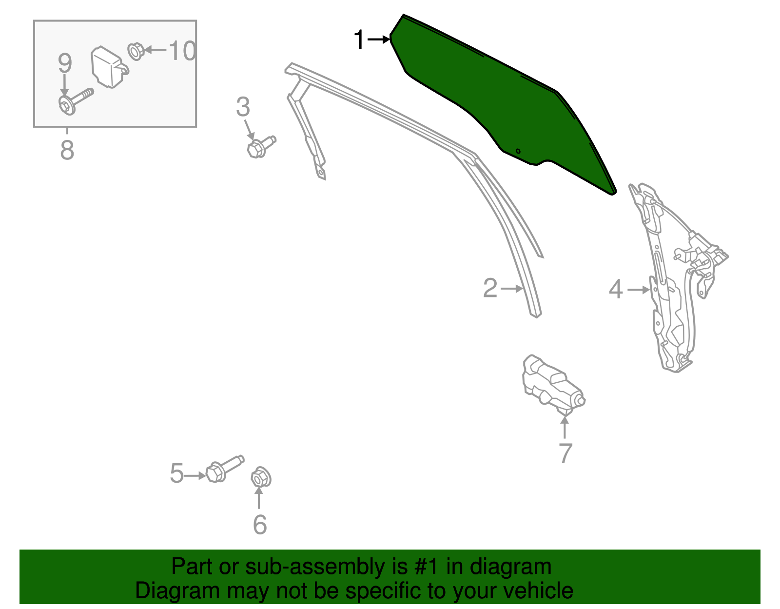 Door Glass - Ford (GP5Z-5425713-A)