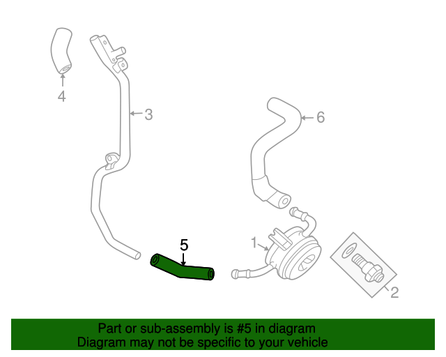 1628250040 Hose, Water Bypass, No. 5 19982007 Toyota Land Cruiser