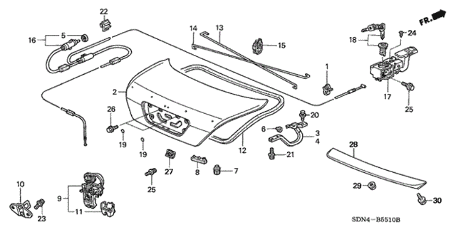 Trunk Lid (-'05) for 2003 Honda Accord #1